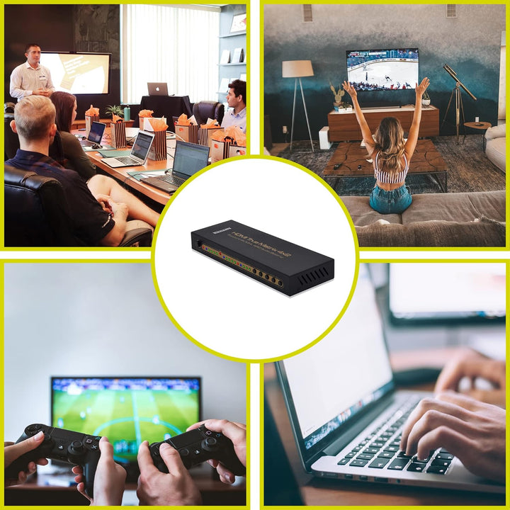 Leicke Kanaan 4x2 UHD-Matrix HDMI 1.4 | 4K, 2K, 1080p etc. | Fernbedienung | ARC | SPDIF | Dolby 5.1