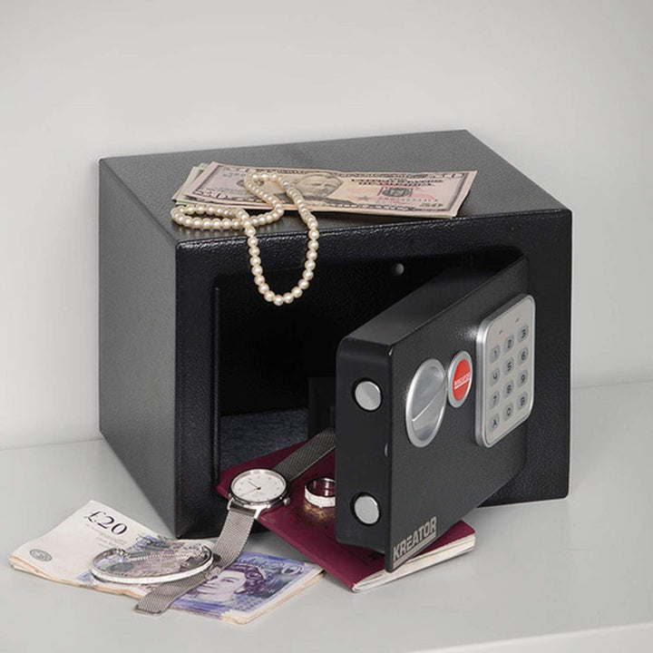 Kreator KRT692007 Minitresor Safe Tresor mit elektronischem Code Zahlenschloss 170x230x170mm