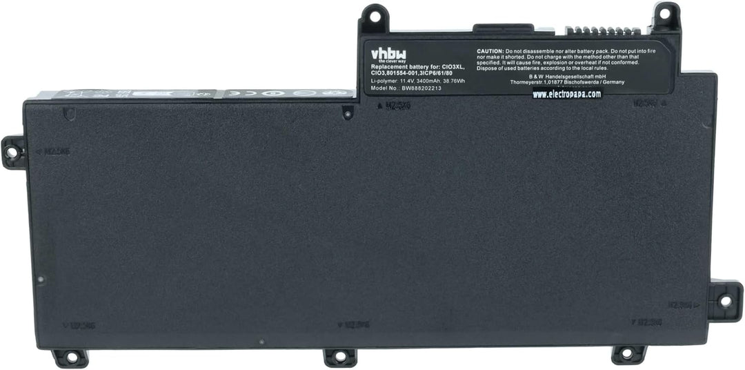 vhbw Akku kompatibel mit HP ProBook 650 G3 Z2W44ET, 650 G4, 655, 655 G2 Notebook (3400mAh, 11,4V, Li