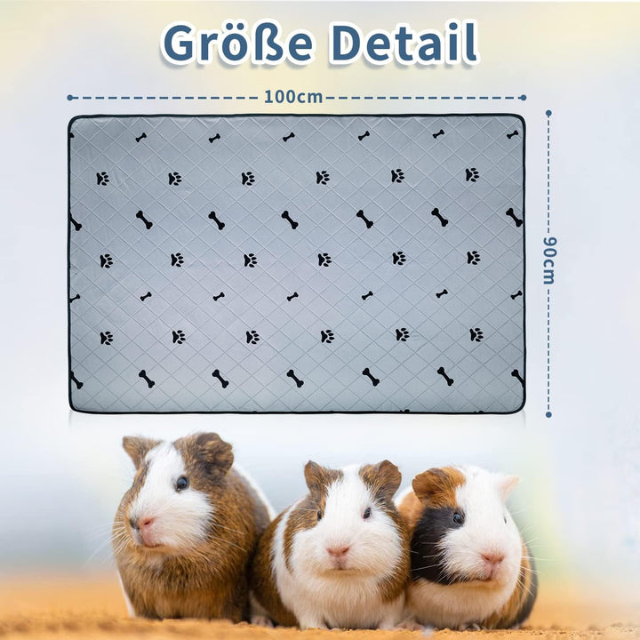PICK FOR LIFE Saugfähige PIPI-Pads für Meerschweinchen, 2 Stück 90x100cm Waschbare PIPI Pads für Kan