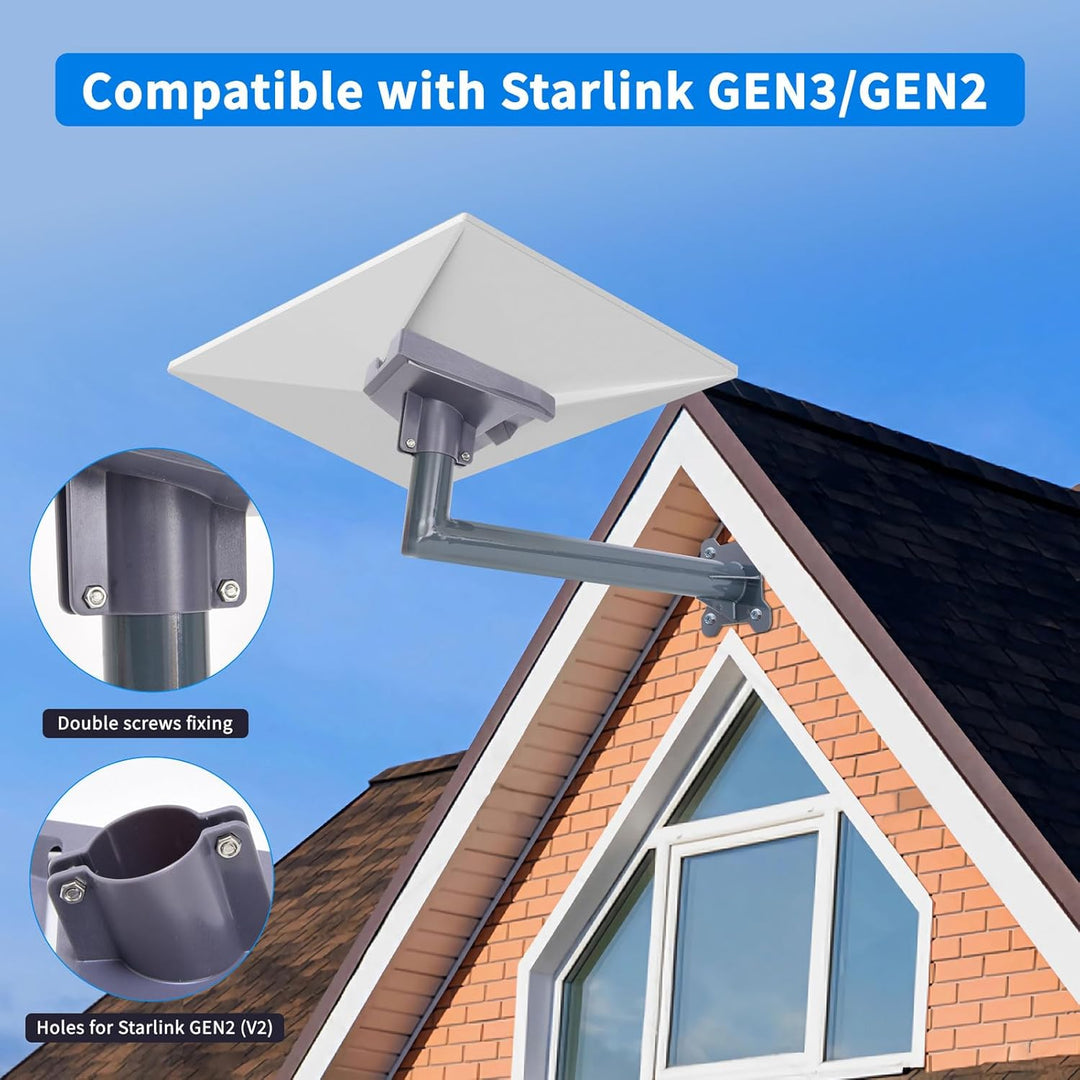 Umelee Starlink Gen 3 Halterung, StarLink Gen 3 Rohradapter + Klammer, Starlink V3 Lange Wandhalteru