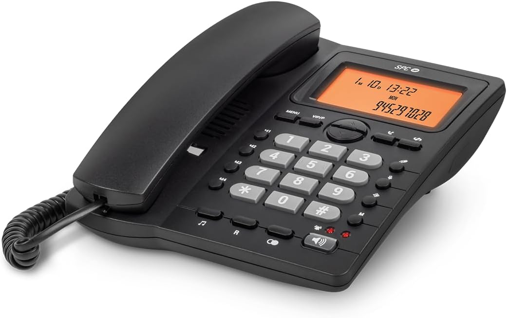 SPC Office ID 2 - Festnetztelefon mit beleuchtetem Display, 4 Direktspeichern und 10 indirekten Spei