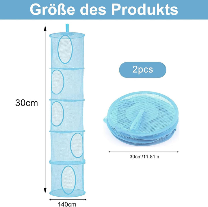 Hängeaufbewahrung, 2 Stück Faltbare Hängeaufbewahrung Organizer, 5 Fächer Hängeregal Mesh Hängende N