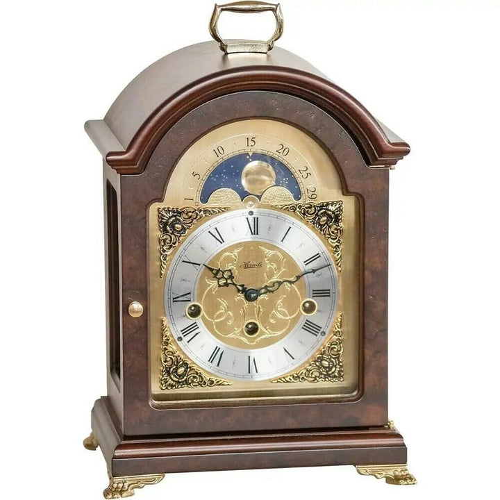 Hermle 23054-030340 Englische Stiluhr, Nussbaum Braun 33cm x 22cm x 15,5cm