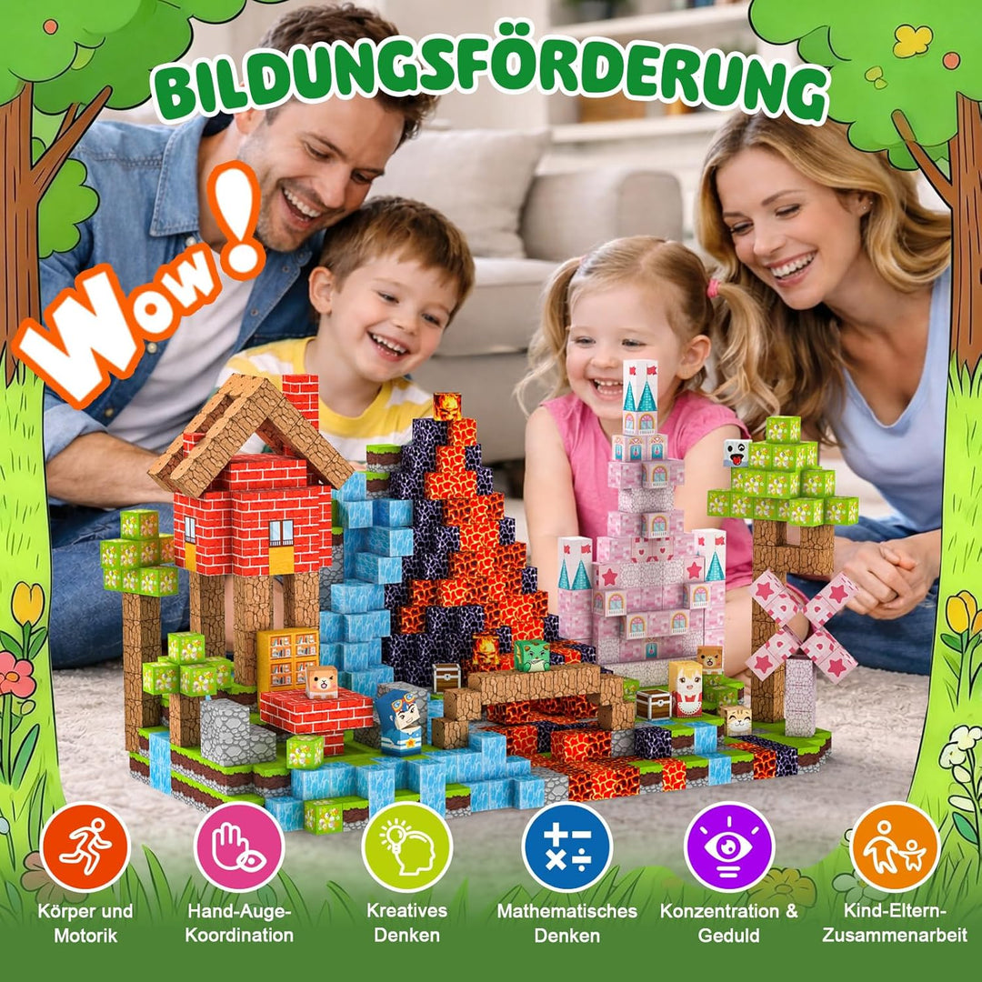 Magnetische Bausteine 150 PCS 2CM Magnetbausteine für Kinder ab 3 Jahre Magnetic Blocks, Montessori