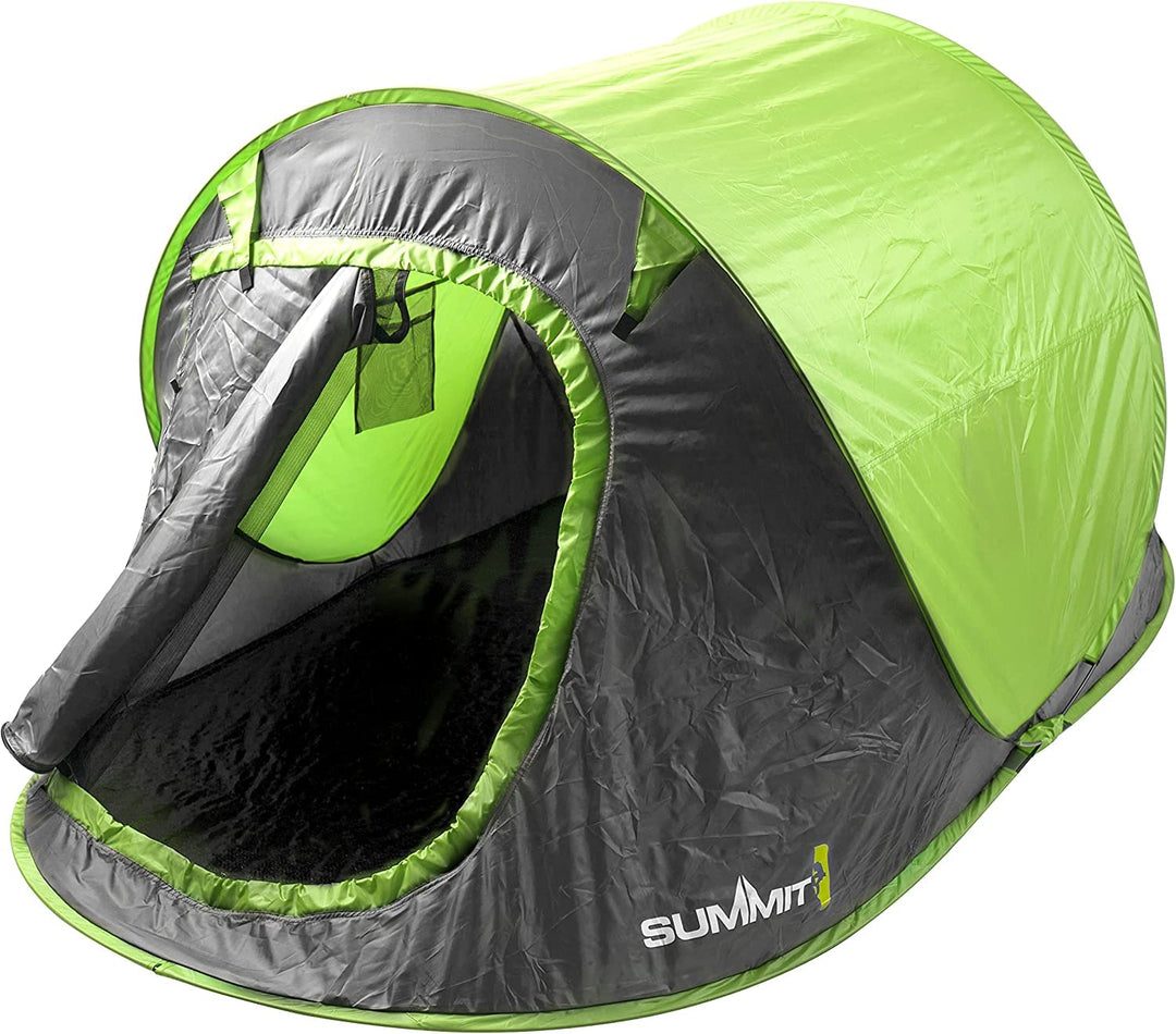 PMS VFM – Pop-Up-Zelt 2 Personen, Camping, einfach aufzubauen – Netztür zur Belüftung, wasserdicht,