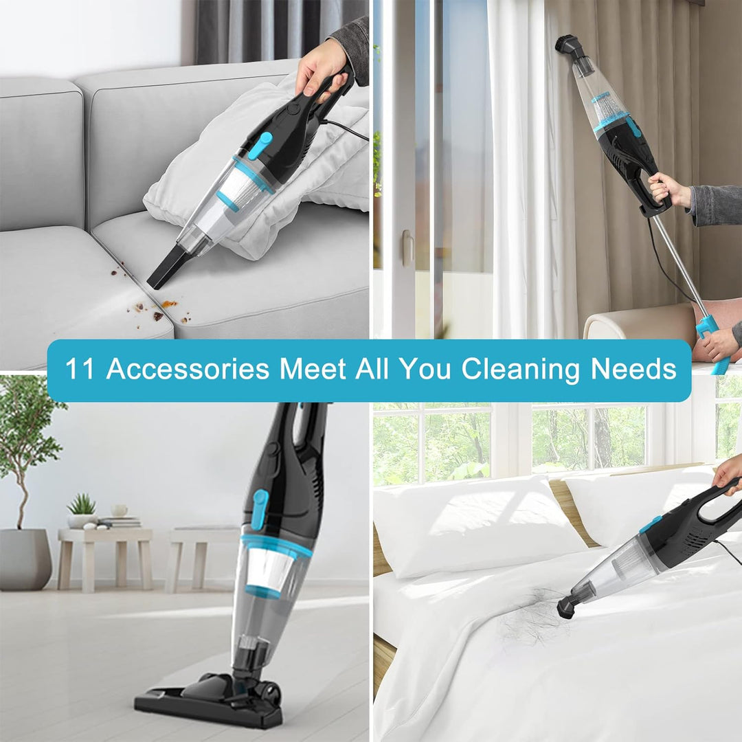 Intercleaner Staubsauger mit Kabel, starke Saugleistung 15KPa mit 400W Motor, 12-in-1 Leichter beute