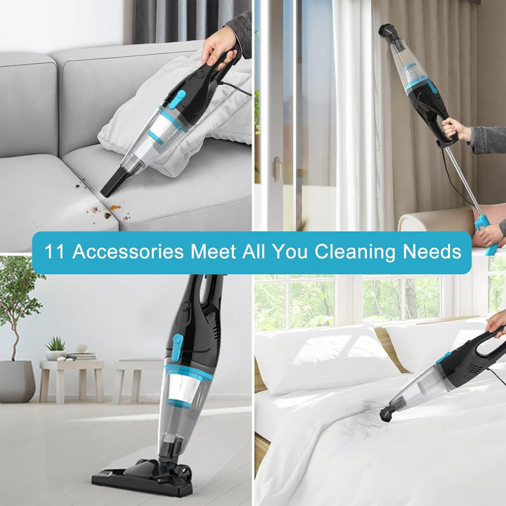 Intercleaner Staubsauger mit Kabel, starke Saugleistung 15KPa mit 400W Motor, 12-in-1 Leichter beute