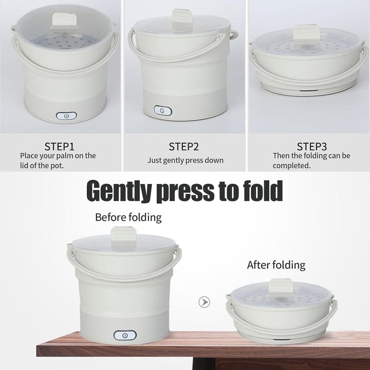 Elektrischer Hot Pot Faltbar,CEIEVER Tragbarer Reisekocher 1L Tragbarer Faltbarer elektrischer Kocht