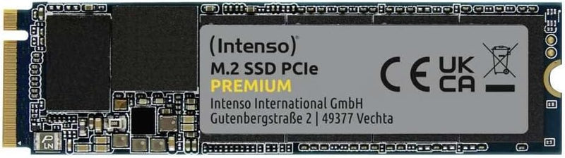 Intenso 250GB M.2 SSD PCIe Premium, bis zu 2100 MB/s, (PCI Express Gen.3x4 NVMe 1.3, Solid State Dri