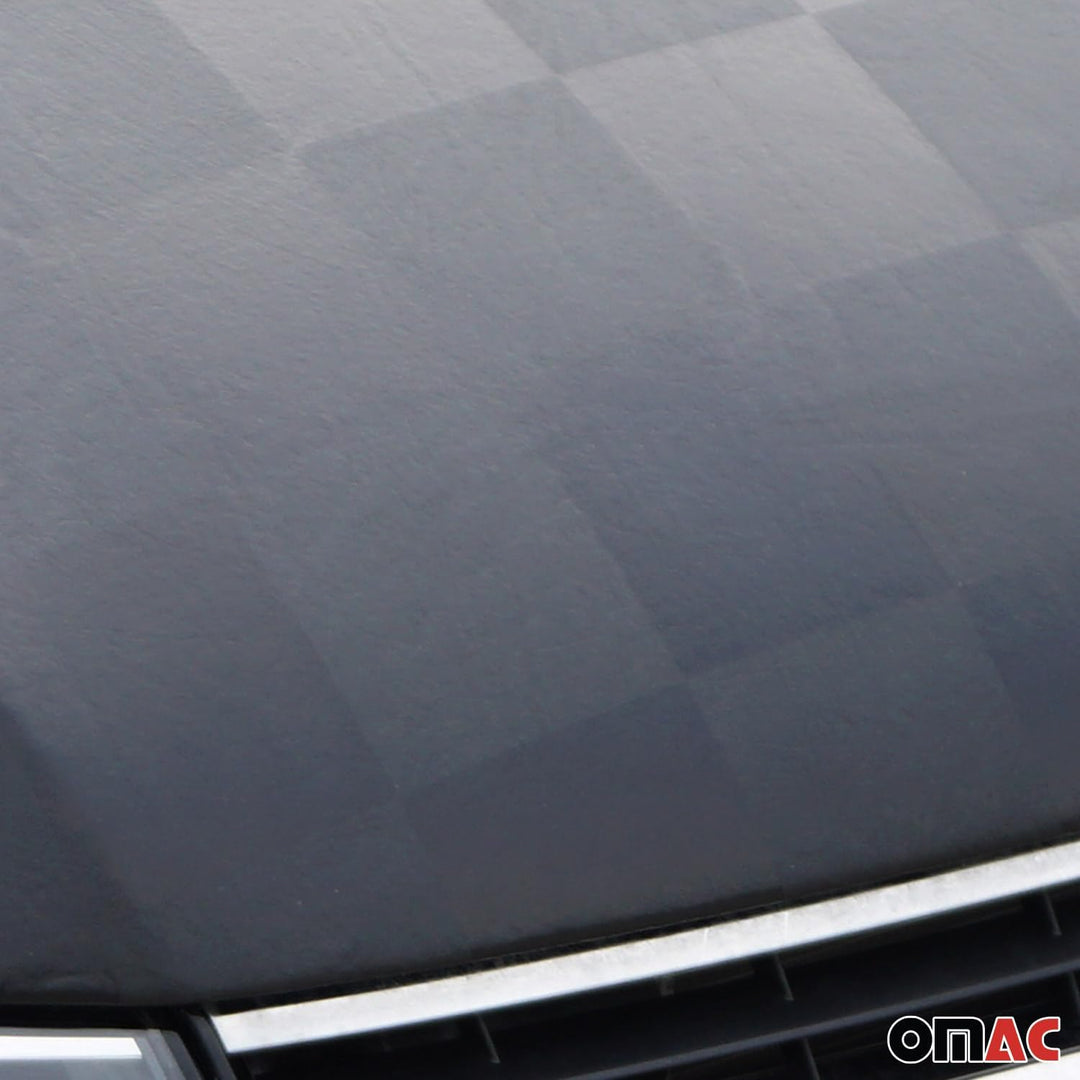 OMAC Haubenbra Steinschlagschutz Bonnet Bra kompatibel mit Dacia Logan 2012-2021 Kariert Halb Schwar