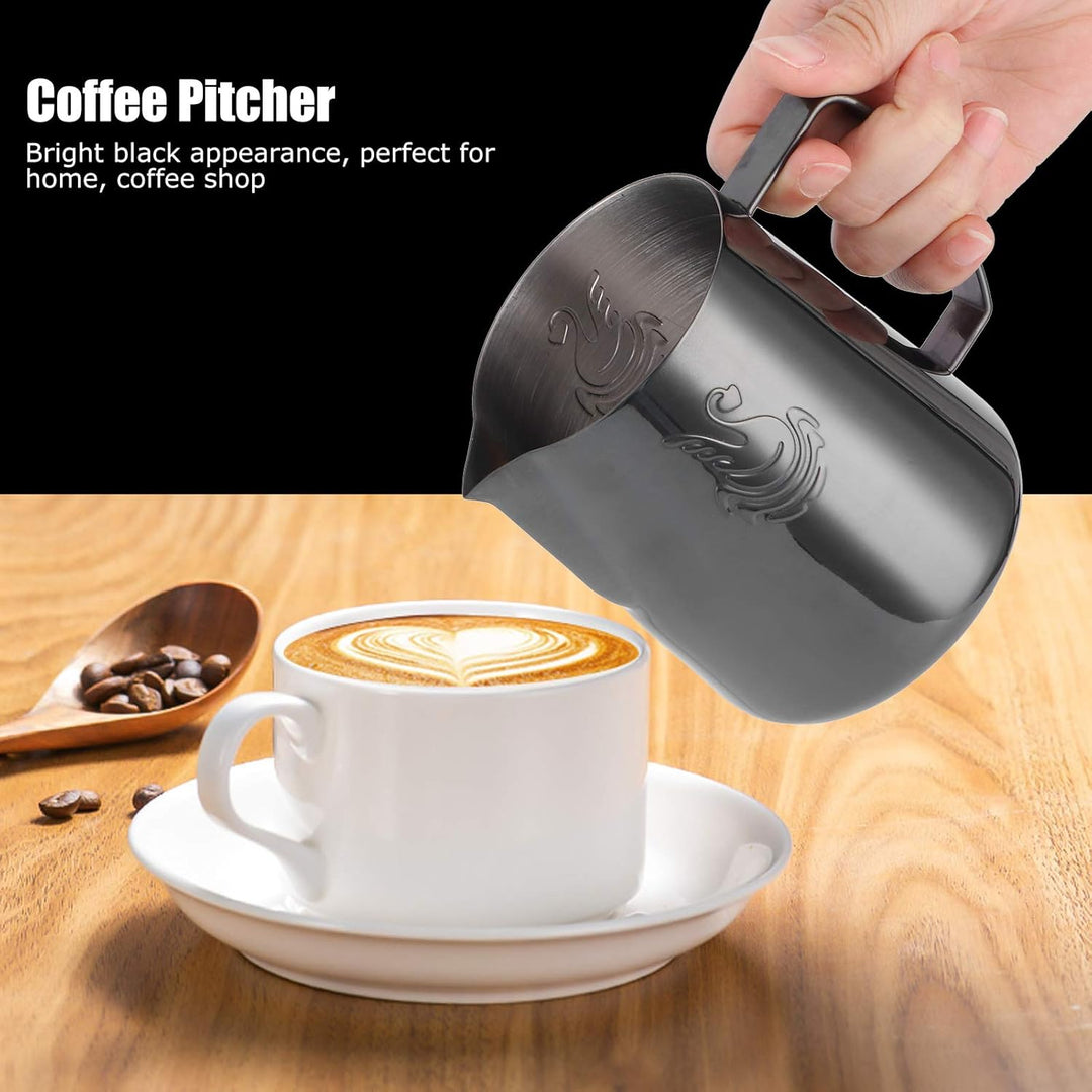 400ml Milchschaumkrug, Edelstahl Barista Milchkännchen Milchbecher Krugbecher Becher für Barista Ste