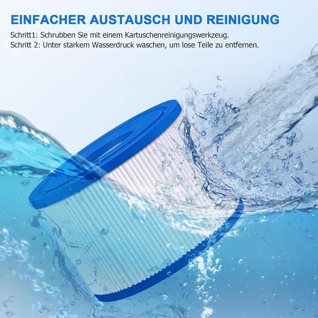 KGC 4 Stück VI Filter Pool, VI Filterkartusche Pool, Filter für Whirlpool | Aufblasbare Whirlpool-Fi