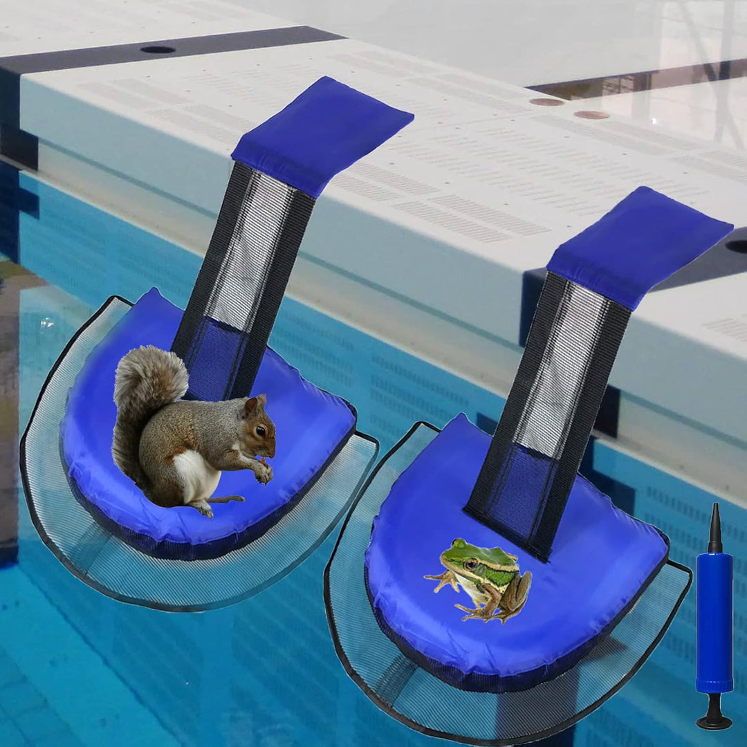 BEISIJIA 2 Stück Tiersparende Fluchtrampe mit Luftpumpe, Schwimmbad, schwimmendes Rettungswerkzeug,