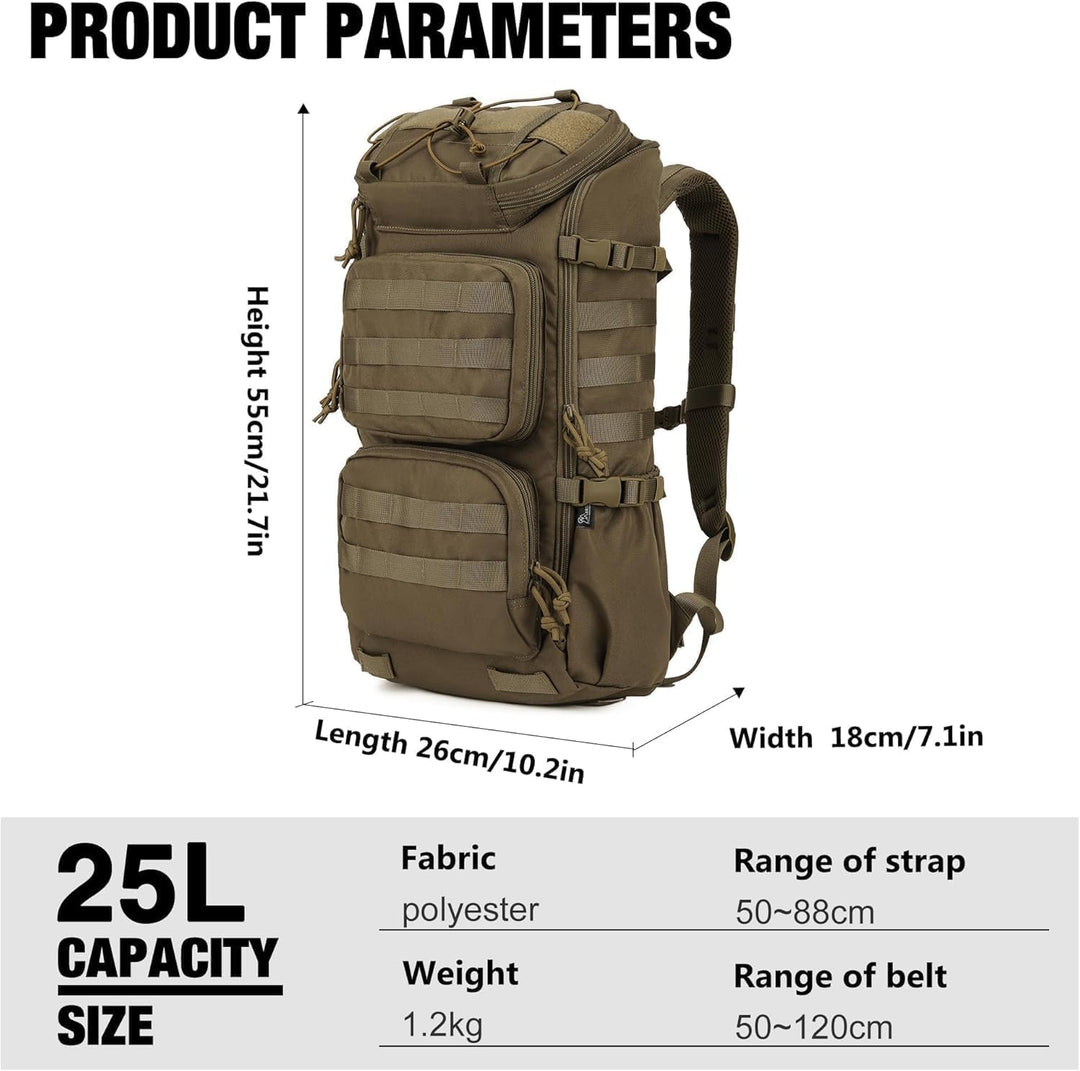 Mardingtop 28L Wanderrucksack Militär Outdoor Rucksack - Leichter Taktischer Rucksack mit MOLLE-Syst