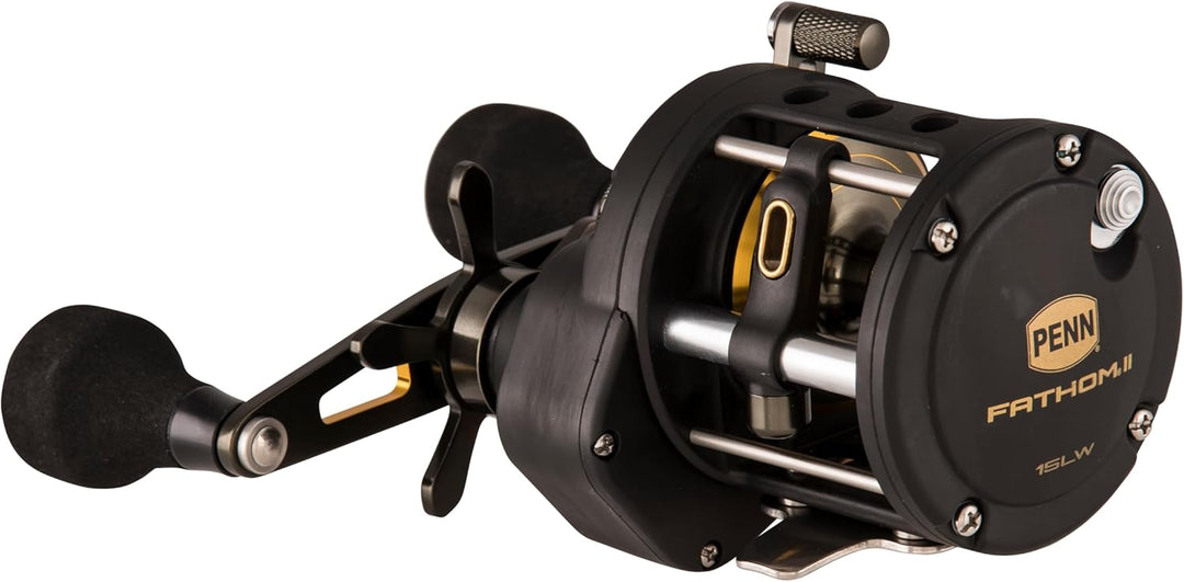 PENN Fathom II Level Wind-Multirolle – Salzwasser-Angelrolle für Boots-, Küsten- und Kajakangeln 15|