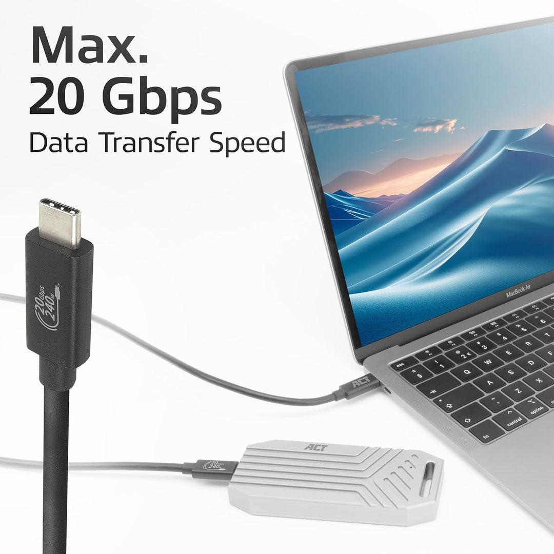 ACT USB 4 Type C, Thunderbolt 3, 20Gbps USB C Video Kabel, 4K@60Hz Video für Monitor, EPR 240W Laden