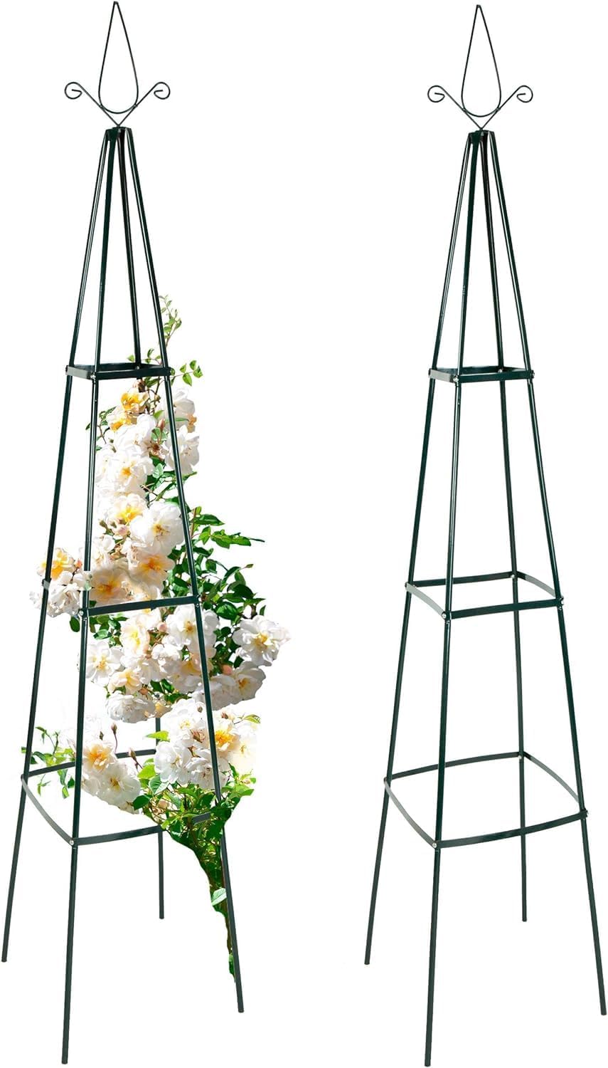 anaterra® Rosenbogen - Set, 2 Stück, Freistehend, Stabil, Metall, Grün - Rankhilfe, Gartenbogen, Ran