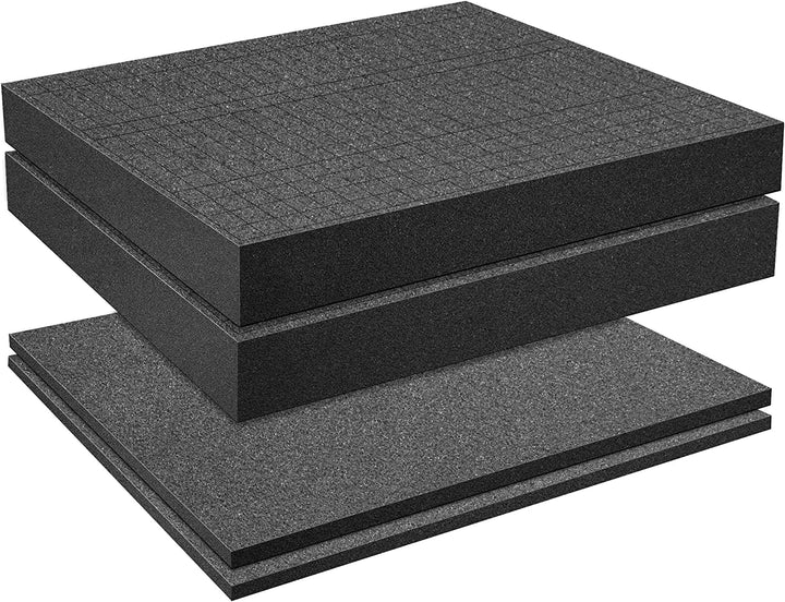 GIONAR Rasterschaumstoff Würfelschaum, 2 Stück 400 x 300 x 50mm/2 Stück 400 x 300 x 10mm, Werkzeugko