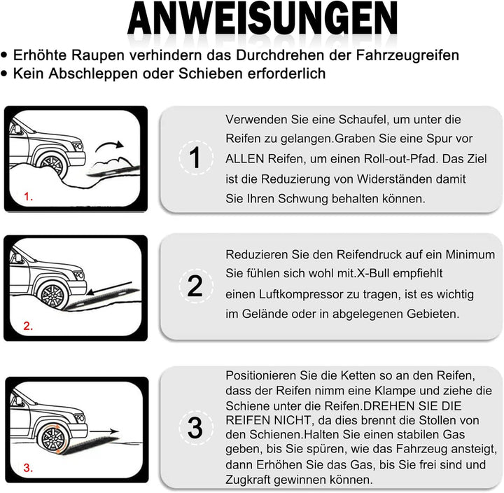 Ikodm 2x Anfahrhilfe Wohnmobil, Recovery Board Offroad Tracks, Sandbleche Traktionsmatte Kunstoff mi