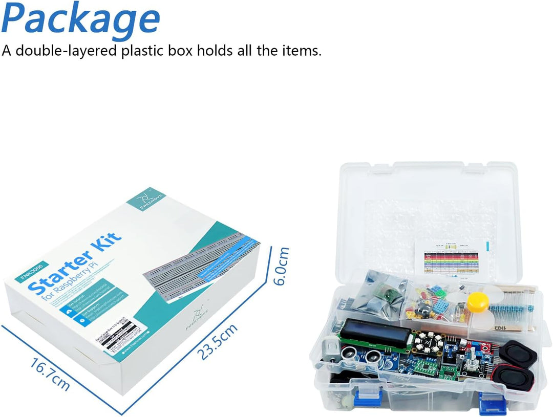 FREENOVE Complete Starter Kit for Raspberry Pi 4 B 3 B+ 400, Python C Java Scratch Code, 708-Page Tu