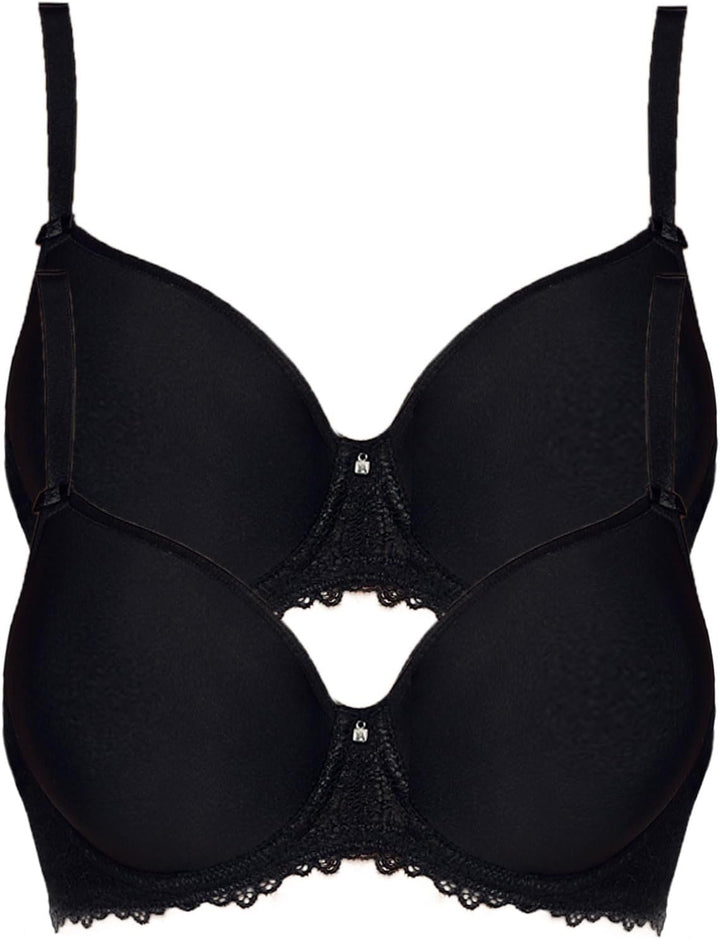 VIANIA! 2er Pack Spacer Bügel BH Leni 204461 95F Schwarz, 95F Schwarz