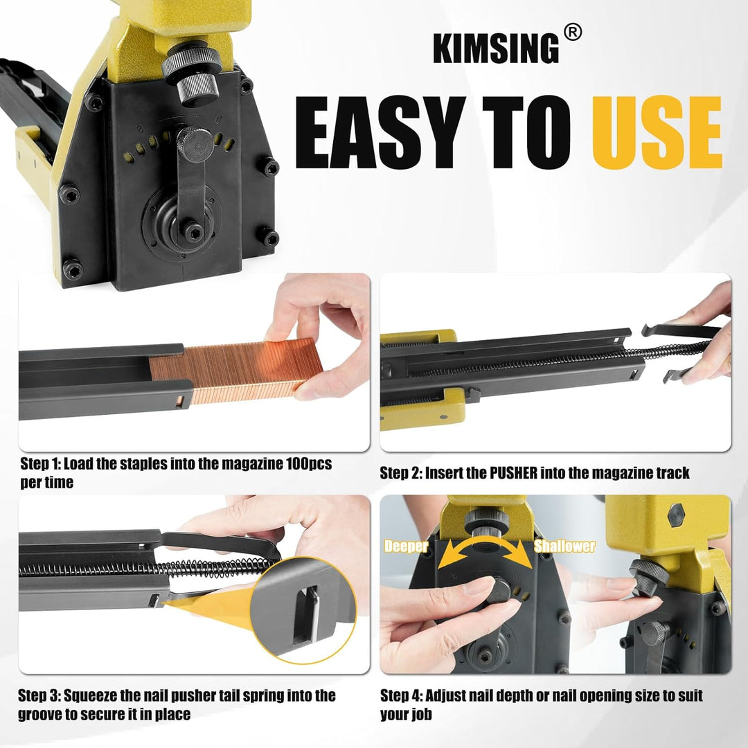 KIMSING Handtacker HB3518 16 Gauge,Tacker für Holz Pappkartons,34,7 mm Krone,18 mm Länge,Kartonversc