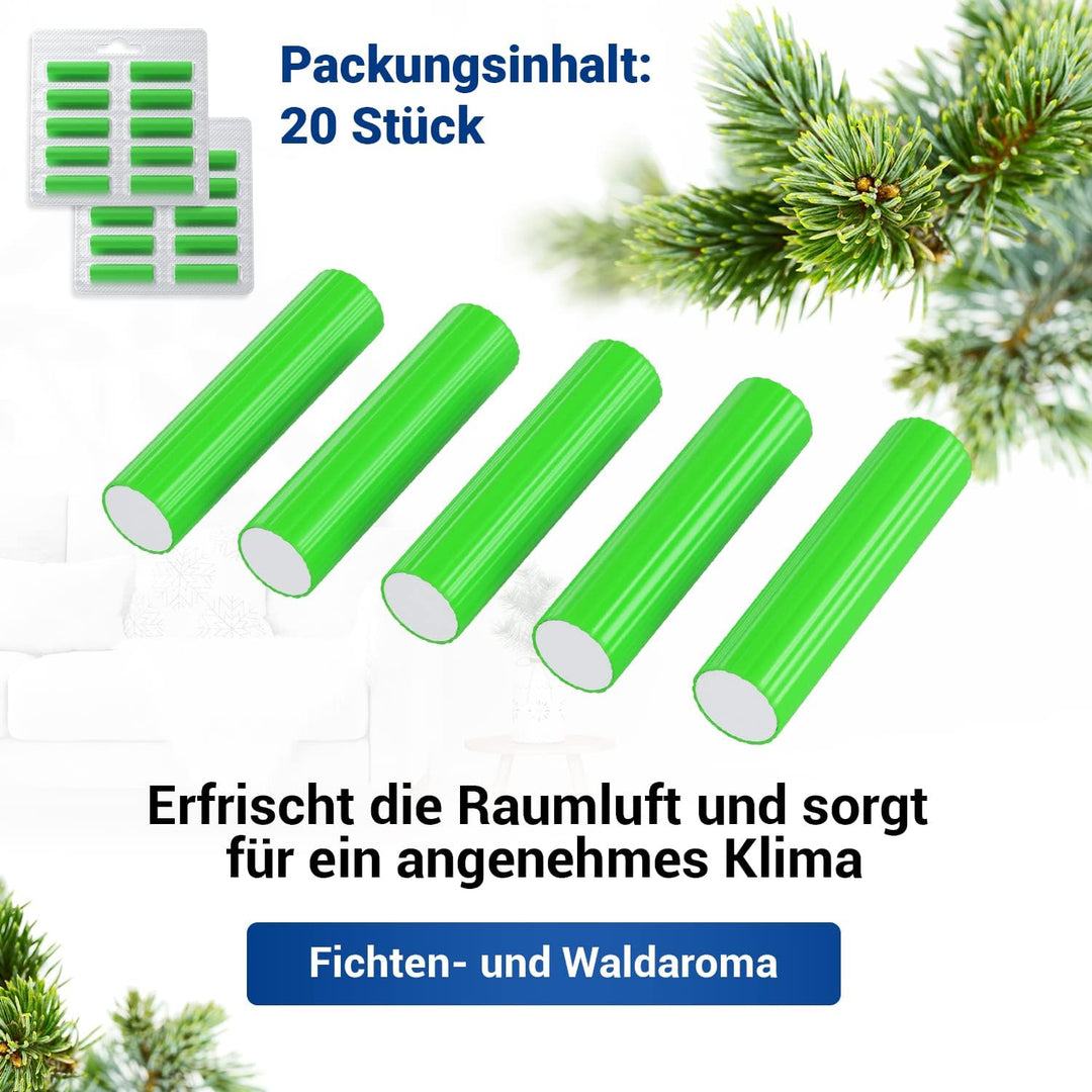 VIOKS 20x Staubsauger Duftstäbchen Grün im Blister - Deo Perlen/Parfum Duft für Staubsauger Vоrwerk