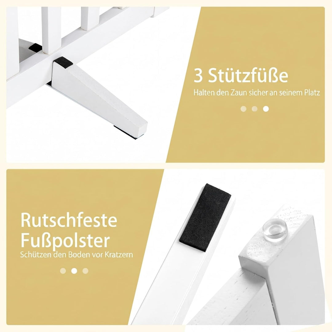 COSTWAY Absperrgitter Hunde 60cm Hoch, Schutzgitter Holz, Kindergitter klappbar, Treppengitter Hunde