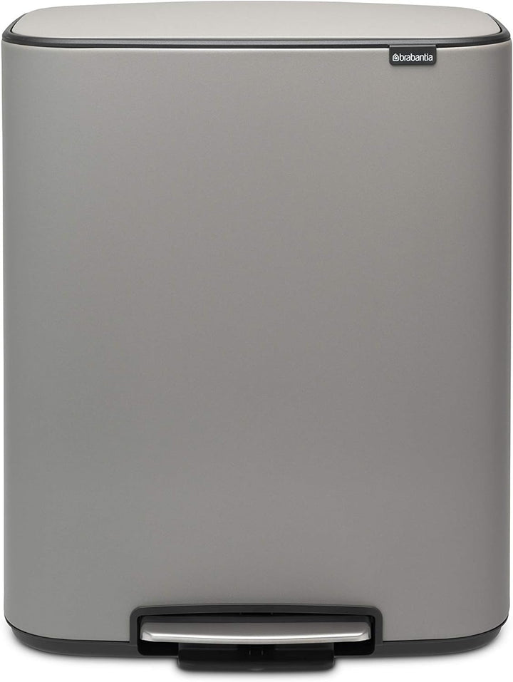 Brabantia BO Treteimer Mülleimer, Stahl, Mineral Concrete Grey, 60L 1 Inneneimer (60L) Mineral Concr