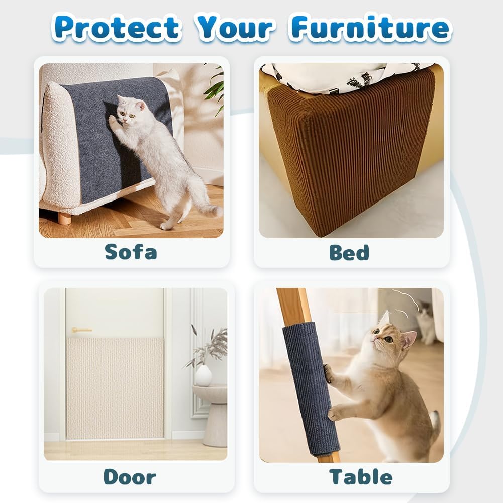 Kratzmatte Selbstklebend Katze Kratzbrett Kratzwand DIY Kratzteppich Katzenkratzer Kleber Möbelschut