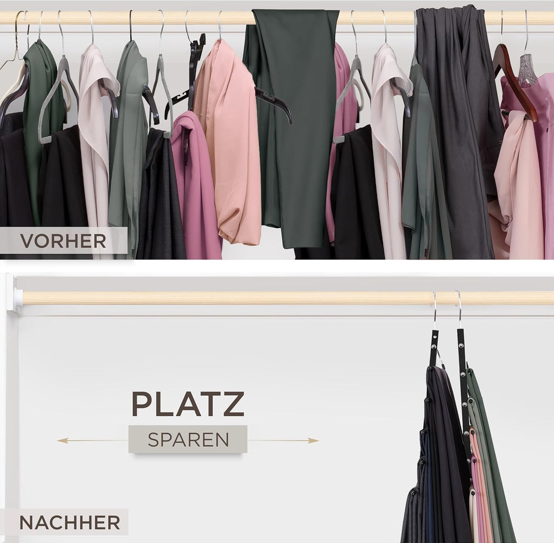 MORALVE Hosenbügel platzsparend – Premium Kleiderbügel aus europäischem Buchenholz für Hosen, Jeans