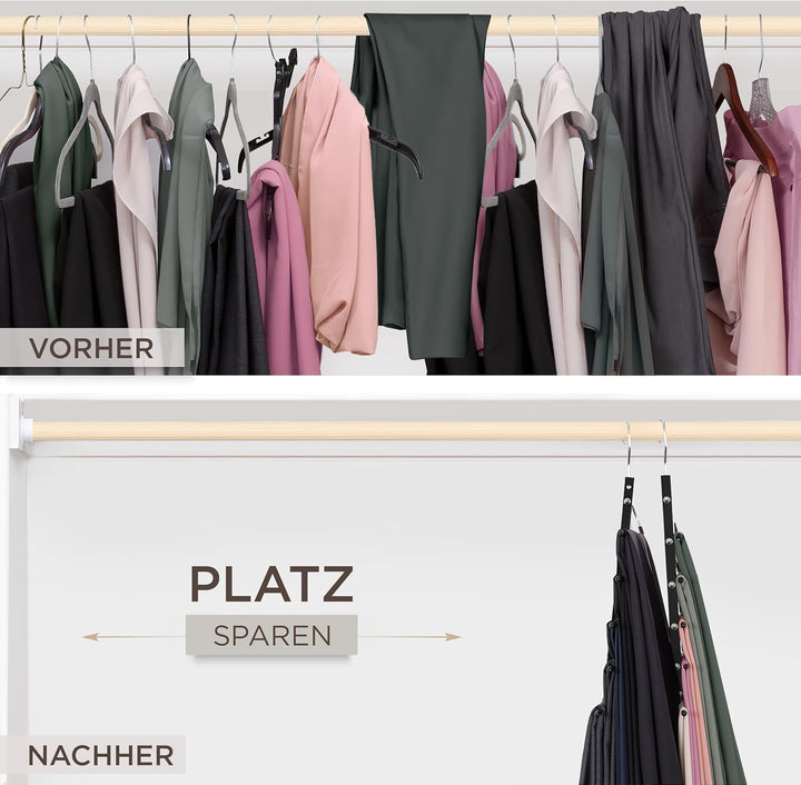 MORALVE Hosenbügel platzsparend – Premium Kleiderbügel aus europäischem Buchenholz für Hosen, Jeans
