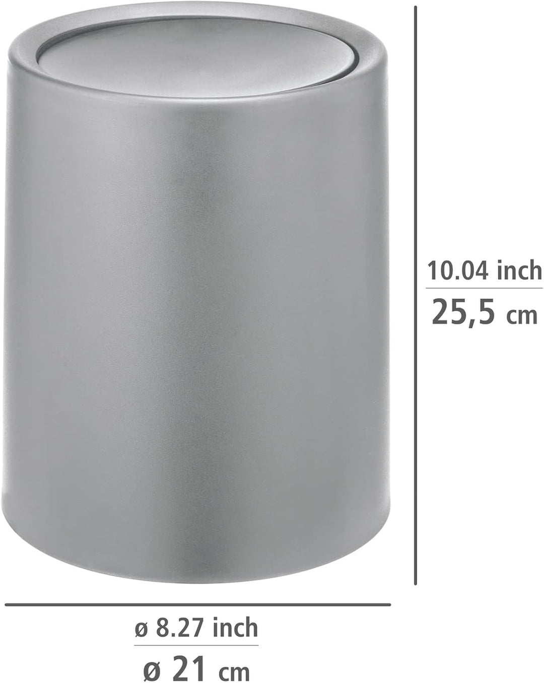 WENKO Schwingdeckeleimer Mod. Atri, 6 Liter Kosmetikeimer mit Deckel aus hochwertigem Kunststoff mit