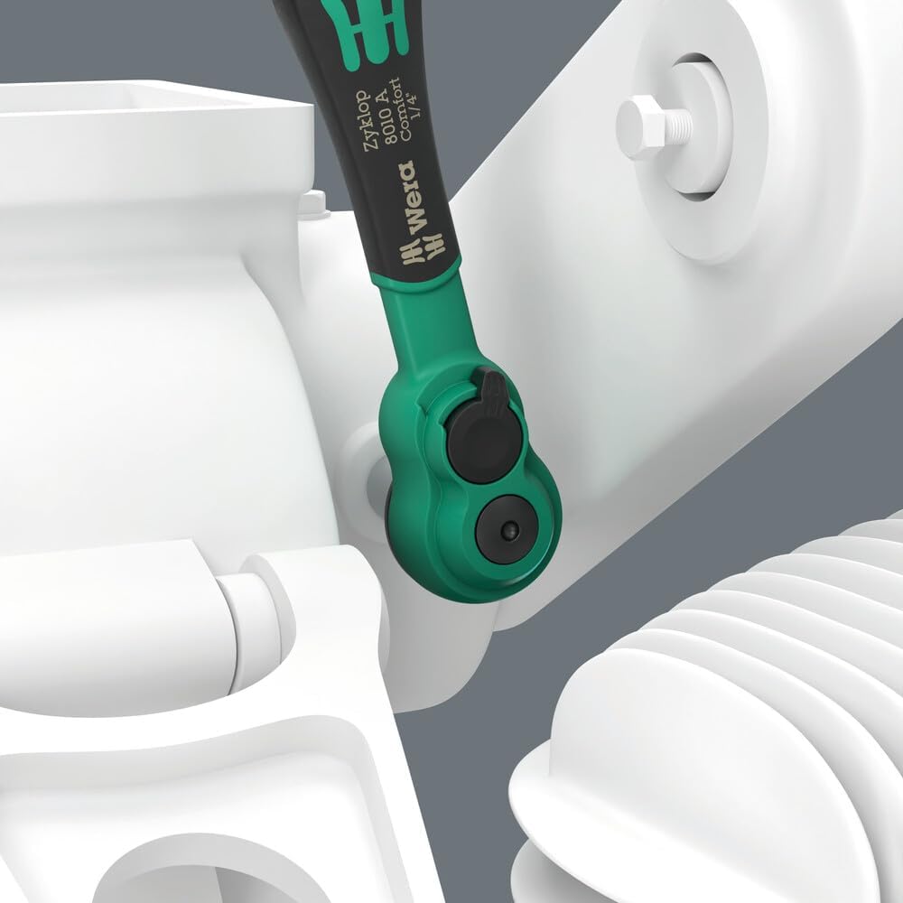 Wera 05004022001 8100 SA 13 Zyklop Comfort Knarrensatz, Umschalthebel, 1/4"-Antrieb, metrisch, 15-te