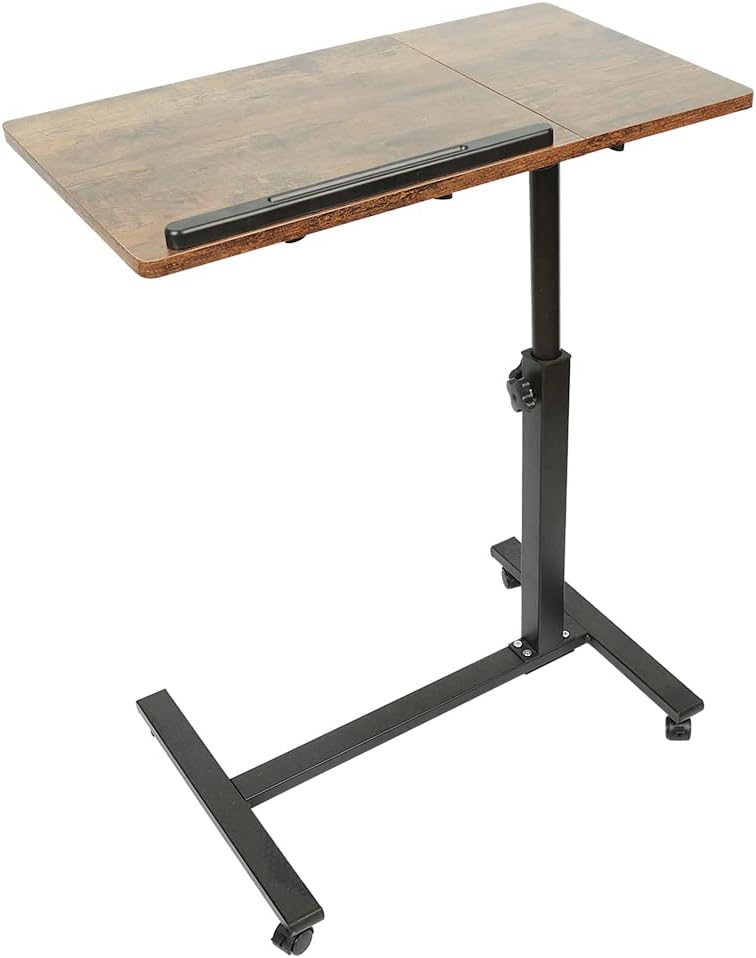 LANTUS Computertisch höhenverstellbar,Überbetttisch mobiler Beistelltisch, Laptoptisch höhenverstell