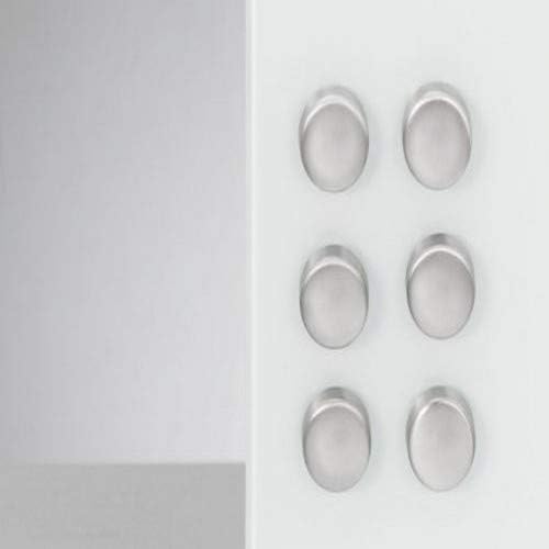 Zeller Memoboard, Edelstahl, Silber, 50 x 35 x 1.5 cm & 11203 Magnet-Set 6-teilig, Ø 2.7 cm, Edelsta