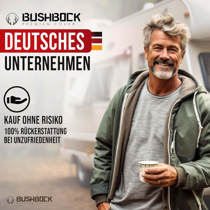 BUSHBOCK® Premium Deichselhaube aus Oxford 600D Material mit PU Beschichtung und Reflektoren. Univer