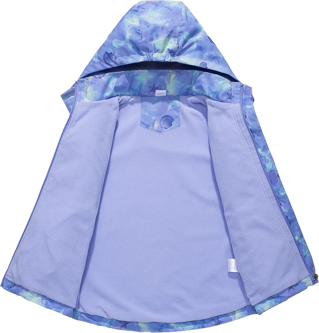 CAMLAKEE Softshelljacke Mädchen Regenjacke Kinder Wasserdicht Jacke Gradient Windjacke 120 Lila, 120