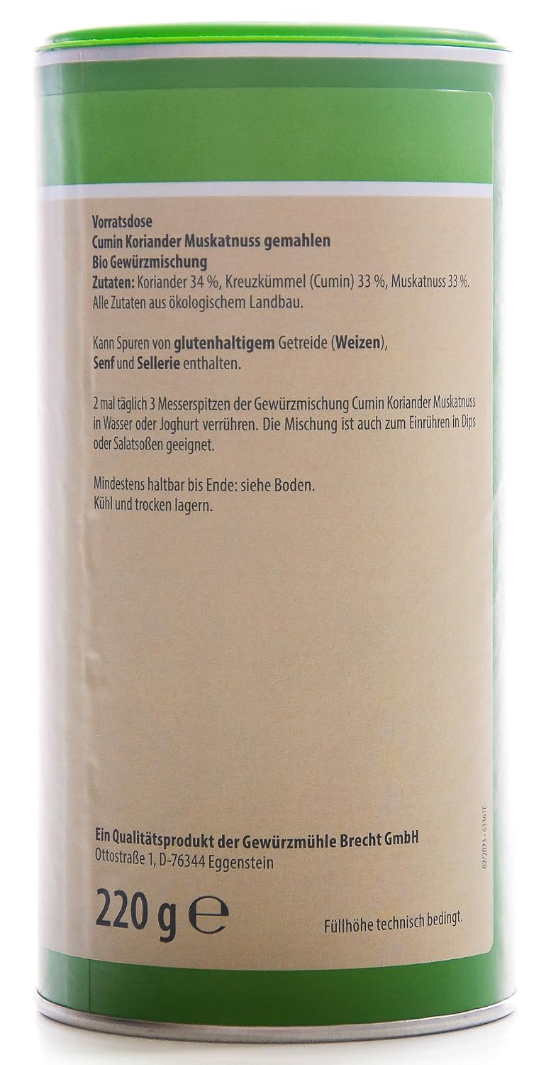 Cumin Koriander Muskatnuss - Dose (0.22 Kg)