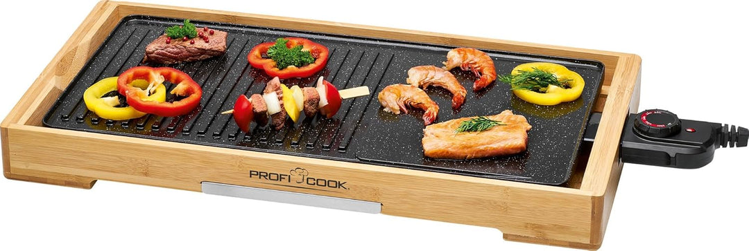 Profi Cook PC-TYG 1143 Teppanyaki-Grill, kratzfeste Keramikbeschichtung, grosse Grillfläche, stufenl