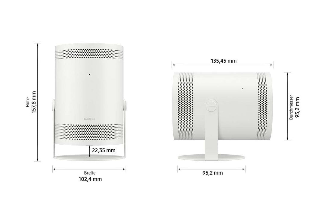 Samsung The Freestyle Tragbarer LED-Projektor, Full HD, HDR10, Beamer mit All Round Design, Auto Set