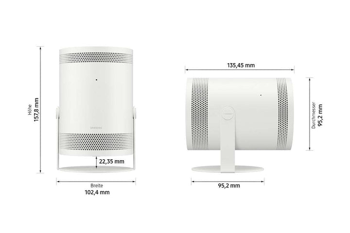 Samsung The Freestyle Tragbarer LED-Projektor, Full HD, HDR10, Beamer mit All Round Design, Auto Set