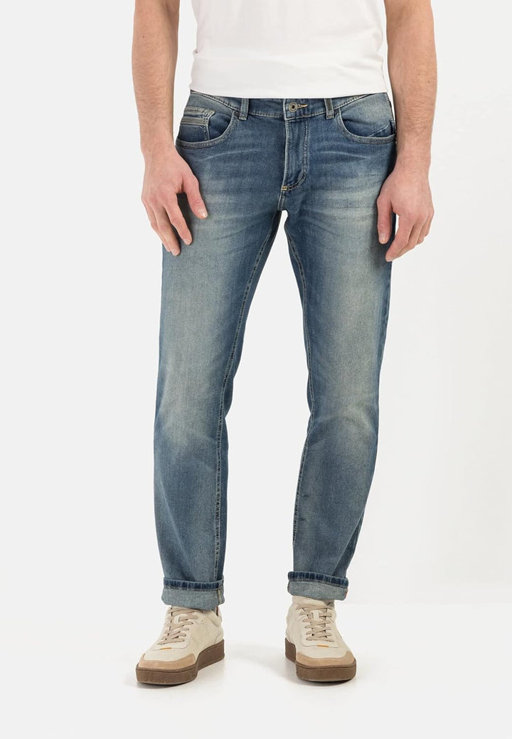 camel active Herren Slim Fit fleXXXactive® 5-Pocket Jeans 38W / 36L Indigo, 38W / 36L Indigo