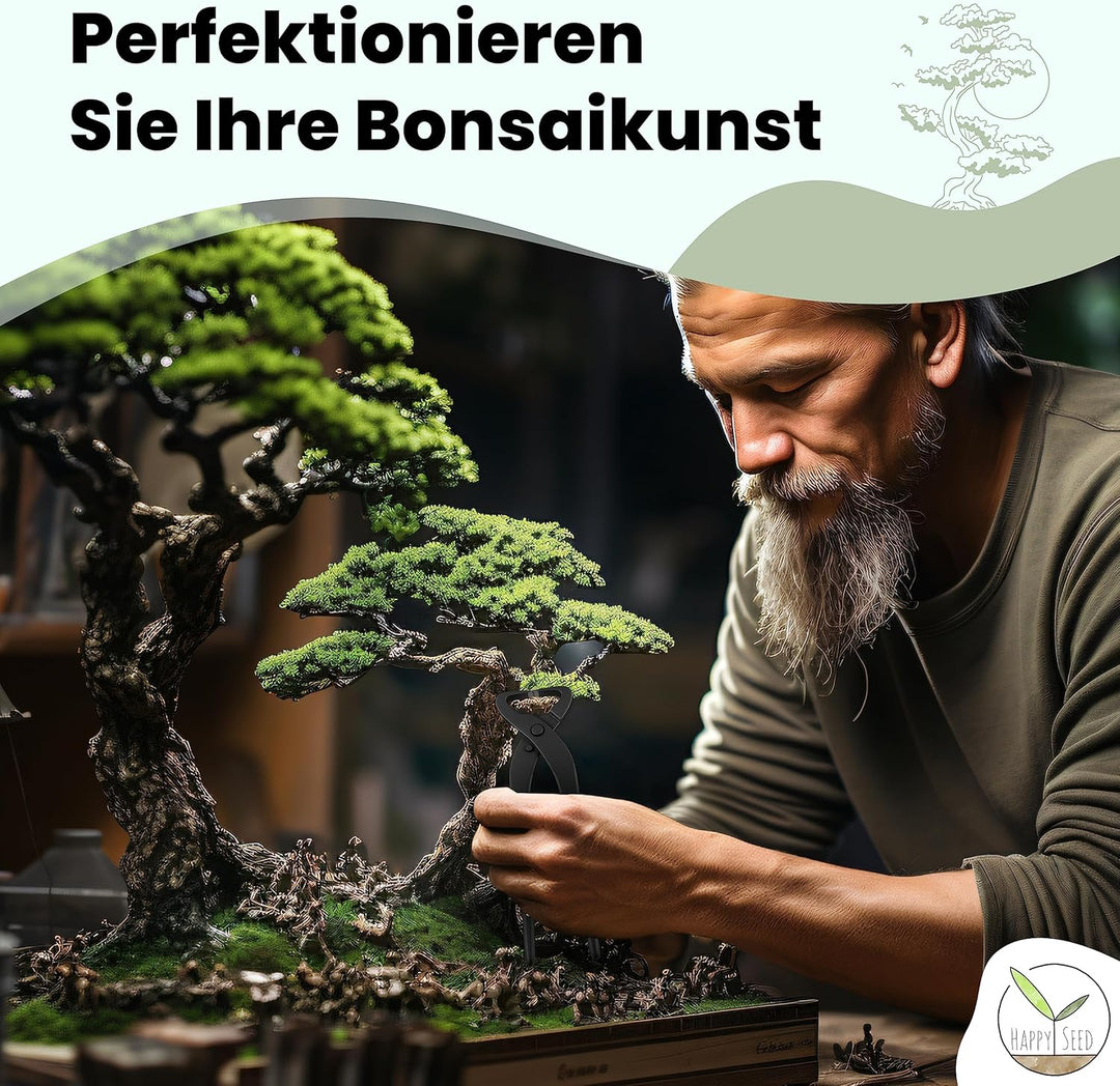 Bonsai Werkzeug-Set Profi 4-teilig aus Stahl mit praktischer Aufbewahrungstasche - Traditionelles Bo