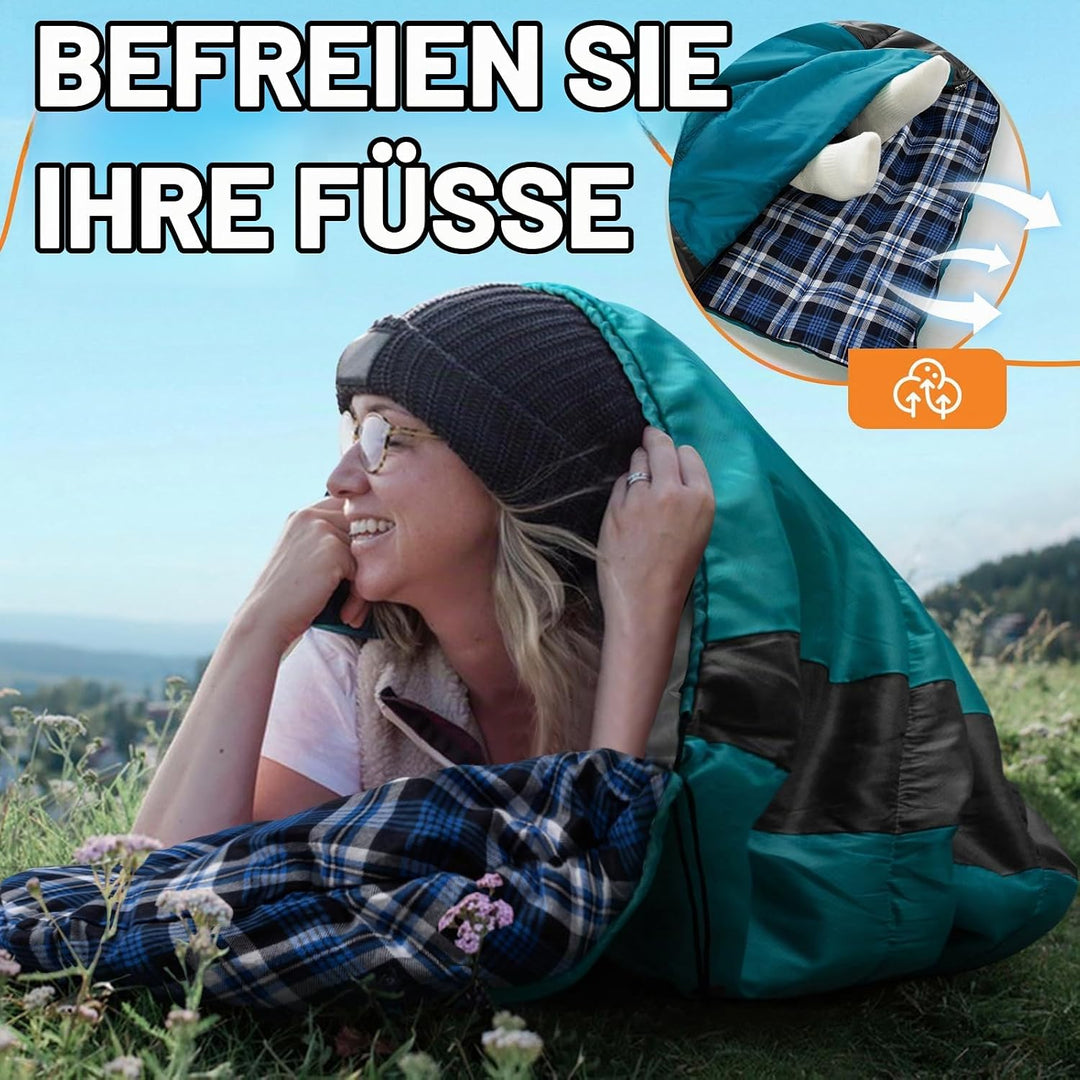Forceatt Schlafsack Winter, -5°-20 Grad Schlafsack Outdoor für 3-4 Jahreszeiten, Leichtgewichtig und