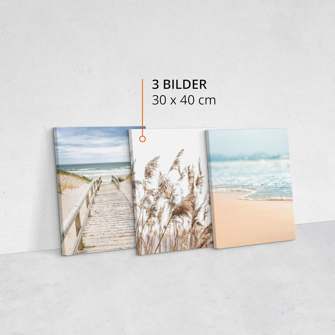 Muralo - Wandbilder Set - Leinwand Bilder Set Aufhängefertig in Boho Stil - das Leinwandbilder Set -