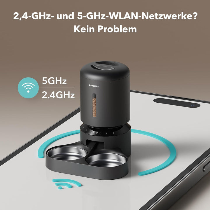 PETLIBRO 5G Wi-Fi Futterautomat für 2 Katzen und Hunde mit APP, WLAN-Haustierfutterspender, Automati