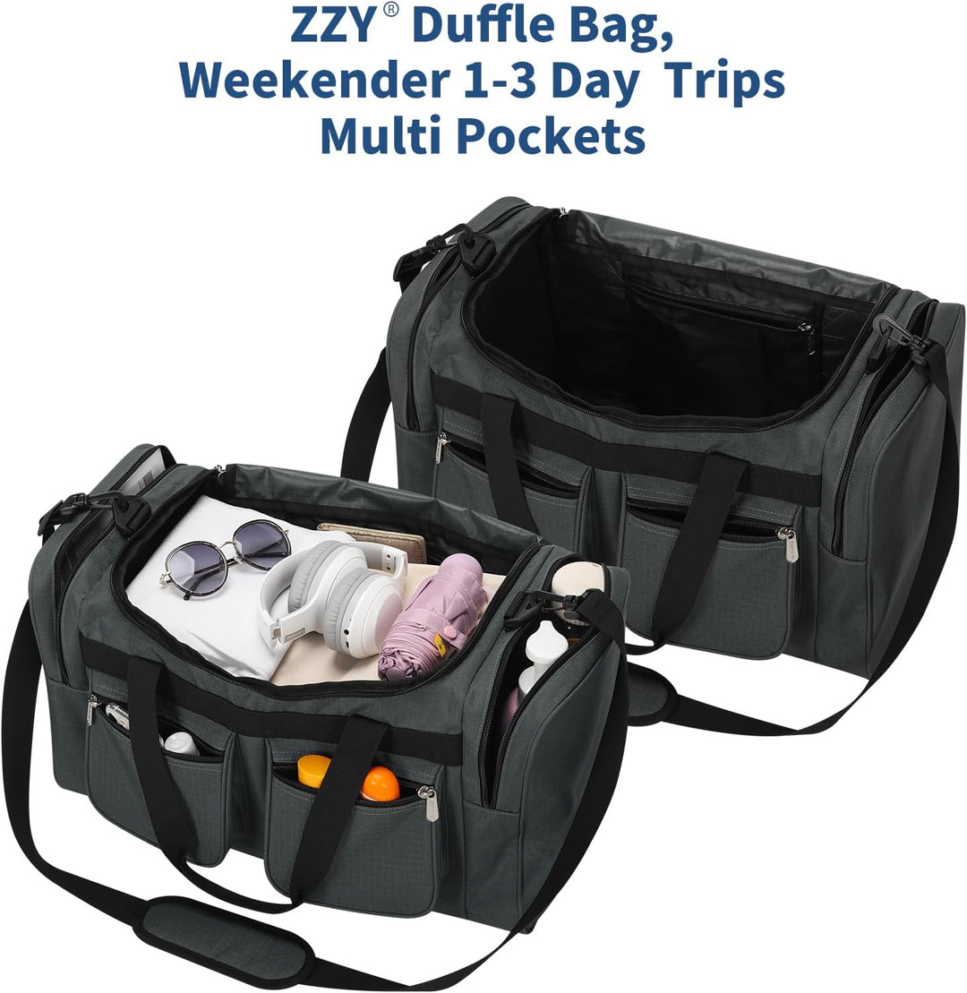 ZZY Sporttasche 40L für Herren mit 2 Seitentaschen & Wasserabweisend - Leichte Reisetasche für Sport