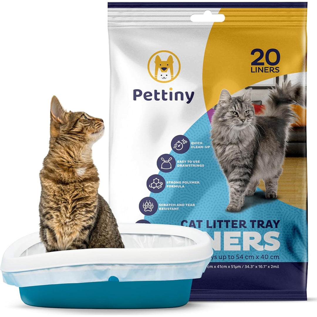 20 Katzentoilettenbeutel mit Zugbändern Kratzfeste Tüten für mittel und gross Katzenklo Original, Or